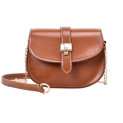 

2019 new net red chain saddle bag female slung retro semicircle ulzzang student shoulder fashion bag