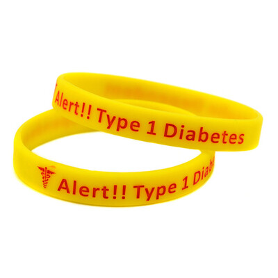 

1Pc Medical Alert Diabetic Bracelet Dependent Silicone Bangle Cuff Wristband