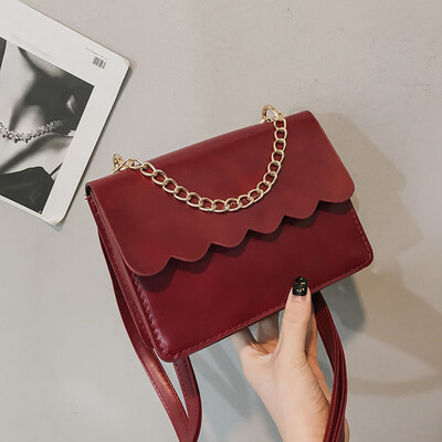 

Tailored Women Fashion Casual Solid Color Leather Shoulder Bag Messenger Bags Chain Totes