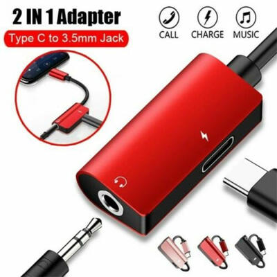 

USB-C Type C To 35mm Aux Audio Charging Cable Adapter Splitter Headphone Jack