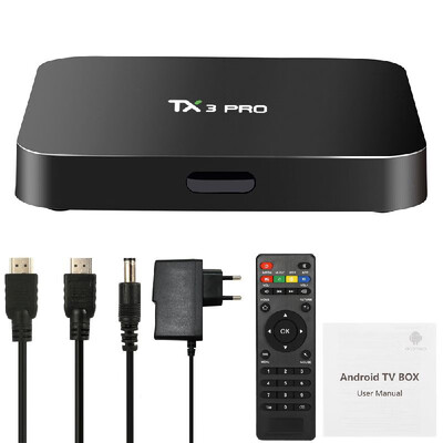 

TX3 PRO Android 71 TV Box Amlogic S905W Quad-core 64bit 1GB 8GB H265 DLNA WiFi & LAN Smart Media Player EU Plug