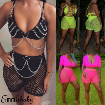 

Womens Mesh Sheer Bikini Cover Up Swimwear Bathing Suit Beach Shorts Hot Pants