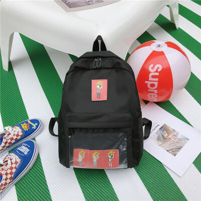 

Schoolbag female Korean version of ulzzang college students backpack high middle school ancient sense of junior high school ins wi