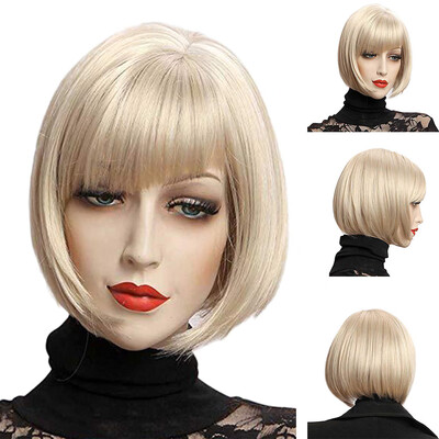 

〖Follure〗Fashion Synthetic Short Straight BoBo Gold Straight Wig For Women New