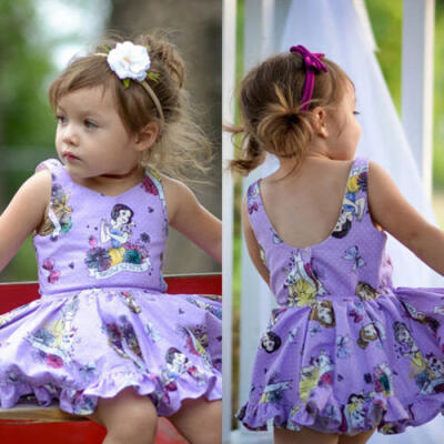 

Toddler Kids Baby Girl Cotton Cartoon Princess Sleeveless Dress Clothes Summer