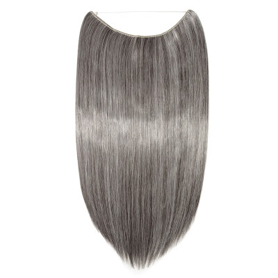 

Invisible Wire No Clips in Hair Extensions Secret Fish Line Hairpieces Silky Straight real natural Synthetic