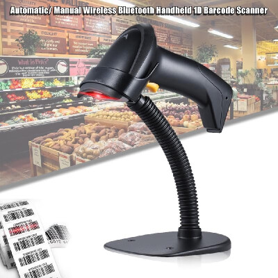 

Automatic Manual Wireless Bluetooth Handheld 1D Barcode Scanner Reader Supports Reverse Type Bar Code Scanning with Adjustable St