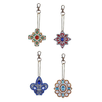 

5D DIY Diamond Painting Keychain Pendant Mandala Key Ring Full Drill Special Shape Diamond Painting Kits for Girl Handbag Shoulder