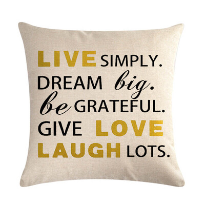 

English Letter Blessing Series Love You More I Need More Sleep Keep Calm Linen Cotton Cushion Cover Home Sofa Decor Pillowcase