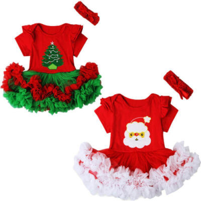 

2PCS Sets Newborn Baby Girl Tutu Dress SkirtHeadband Party Outfit Costume