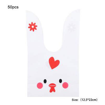 

50Pcs Cartoon Rabbit Christmas Halloween Candies Biscuits Storage Bag Container
