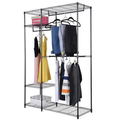 

4 Tiers Layers Iron Clothing Clothes Storage Rack Home Household Organizer