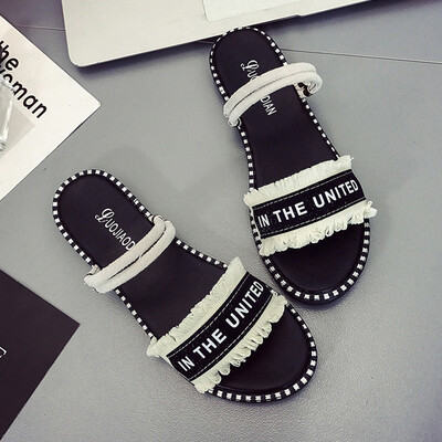

Social Slippers Female Summer Fashion Korean Edition with Flat Bottom&Sandals Female of Baitao College