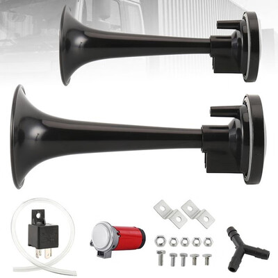 

178DB 12V Car Truck Motorcycle Boat Air Horn Compressor Dual Tone Trumpet Ultra Loud Kit