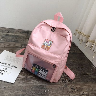 

Tailored Large Capacity Solid Color Waterproof Nylon Casual Backpack School Bag