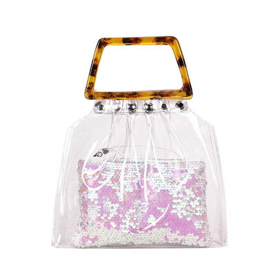 

PVC Casual Women Chain Clear Shoulder Handbag Girls Flap Hasp Messenger Bag