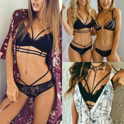 

Lady Fashion Bralette Caged Back Cut Out Strappy Padded Bra Bralet Vest Crop Top