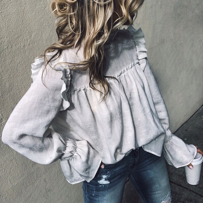 

Sexy Women Blouse T Shirt Long Sleeve Tee Ladies Casual Slim Tops