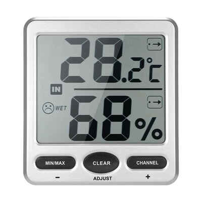 

Wireless Digital Thermometer Thermo-Hygrometer Display Console Humidometer Temperature Gauge Receiver Outdoor Indoor