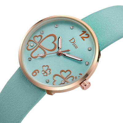 

RM Fashion Lady Frosted Dial Heart Shape Pattern Leather Belt Watch Quartz Watch