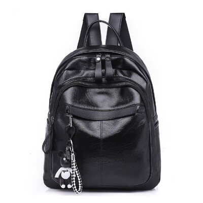 

Fashion backpack female tide Korean version of small waterproof backpack soft pu leisure student bag backpack