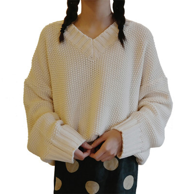 

New Autumn Winter Women Sweaters Female Pullovers Casual V Neck Long Sleeve Fashion Thick Sweater For Women Warm Knitted Jumper