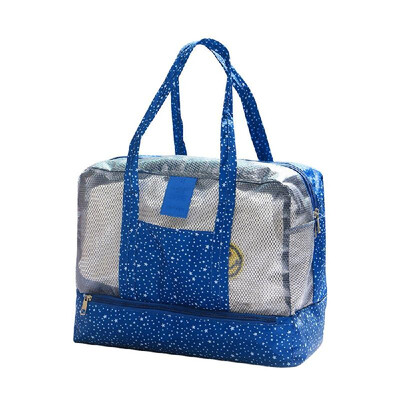 

Travel Beach Tote Toiletry Bag Shoulder Handbag with Separate Shoe Compartment