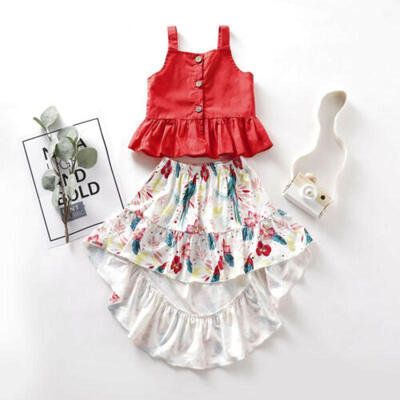 

Lovely Toddler Kid Baby Girl Summer T-shirt TopsSkirt Dress Outfits Clothes Set