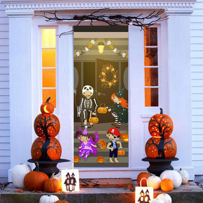 

Gobestart New Style Halloween LOGO Imitation 3D Door Stickers Waterproof Wall Stickers
