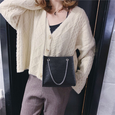 

Tailored Women Wild Solid Color Chain Messenger Bag Simple Temperament Shoulder Bag
