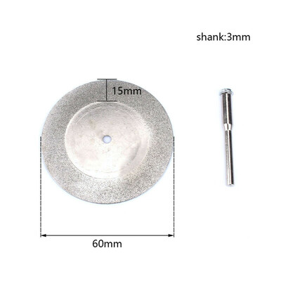 

60mm Diamond Cutting Disc With Mandrel Accessories Mini Circular Saw Cutter Tool