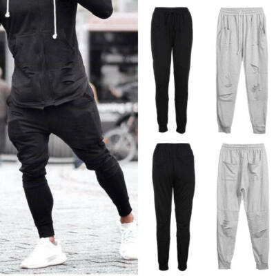 

Men Gym Cargo Combat Trousers Tracksuit Bottoms Skinny Joggers Sweat Track Pants