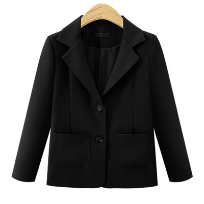 

Tailored Women Fashion Autumn Loose Solid Color Jacket Ladies Office Wear Coat Blouse