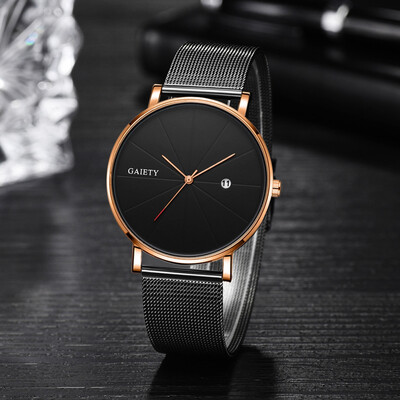

〖Follure〗Fashion Simple Simple Casual Calendar Business Net With Strap Mens Watch