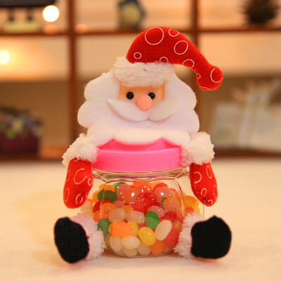 

〖Follure〗Christmas Candy Jar Santa Claus Elk Snowman Transparent Jar Table Decoration