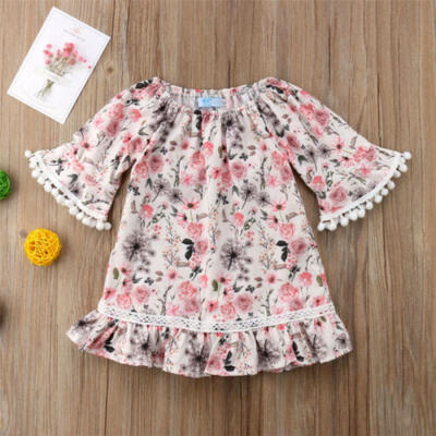 

Toddler Kids Baby Girls Floral Pageant Summer Dress Flower Sundress Clothes
