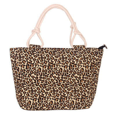 

Fashion Women Leopard Floral Printed Zipper Closure Handbag Tote Shoulder Bag