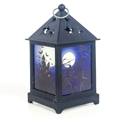 

New Decorative Flameless Halloween LED Candle Lights With Colorful Paintings Battery Operated For Halloween Celebration Parties
