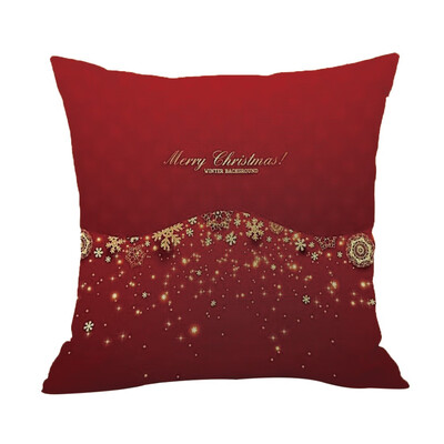 

Siaonvr Happy Christmas Pillow Cases Linen Sofa Cushion Cover Home Decor Pillow Core