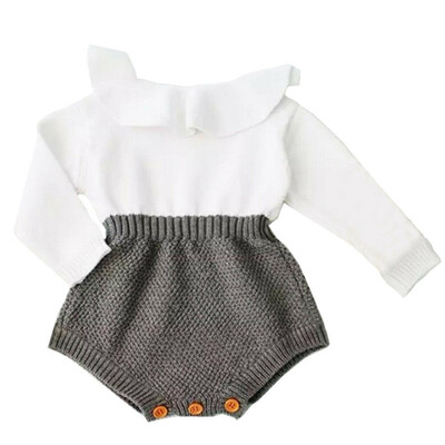 

Warm Knit Newborn Baby Girls Long Sleeve Bodysuit Romper Jumpsuit Outfit Clothes