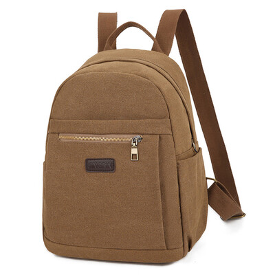 

Tailored Fashion Neutral Solid Color Canvas Versatile Backpack Student Computer Bag