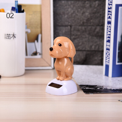 

​1pcs Cute Car Ornament ABS Solar Powered Shaking Swing Head Dog Lovely cartoon dog design Automobile Decoration Dashboard Toys