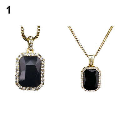 

Mens Fashion Jewelry Cool Hip Hop Box Chain Octagon Square Pendant Charm Necklace