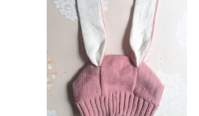

2019 Autumn Winter Newborn Baby Girls Hats Cute Baby Hats Rabbit Ears Solid Color Knitted Kids Caps Beanies for Baby Photo Props