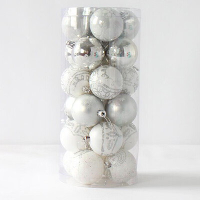 

24pcs Painted Mixed Christmas Balls For Window Home Furnish Christmas Decoration