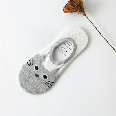 

CAT Warm comfortable cotton bamboo fiber girl womens socks ankle low female invisible color girl boy hosier 1pair2pcs