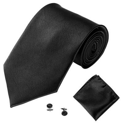 

Mens Fashion Solid Color Suits Ties Necktie Cufflinks Hanky Set Tuxedo Suit
