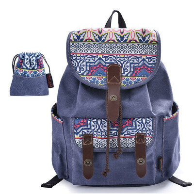 

New canvas ladies backpack summer retro college Korean bag leisure travel bag backpack
