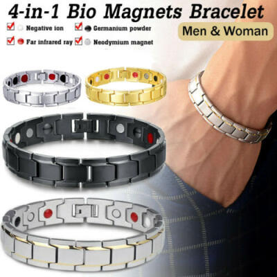 

Therapeutic Energy Healing Bracelet Stainless Steel Magnetic Therapy Bracelet