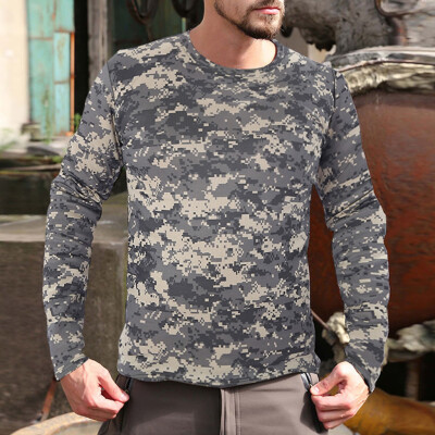 

Toponeto Mens Outdoor Quick-drying Camouflage Long Sleeves Tops Blouse T-Shirts